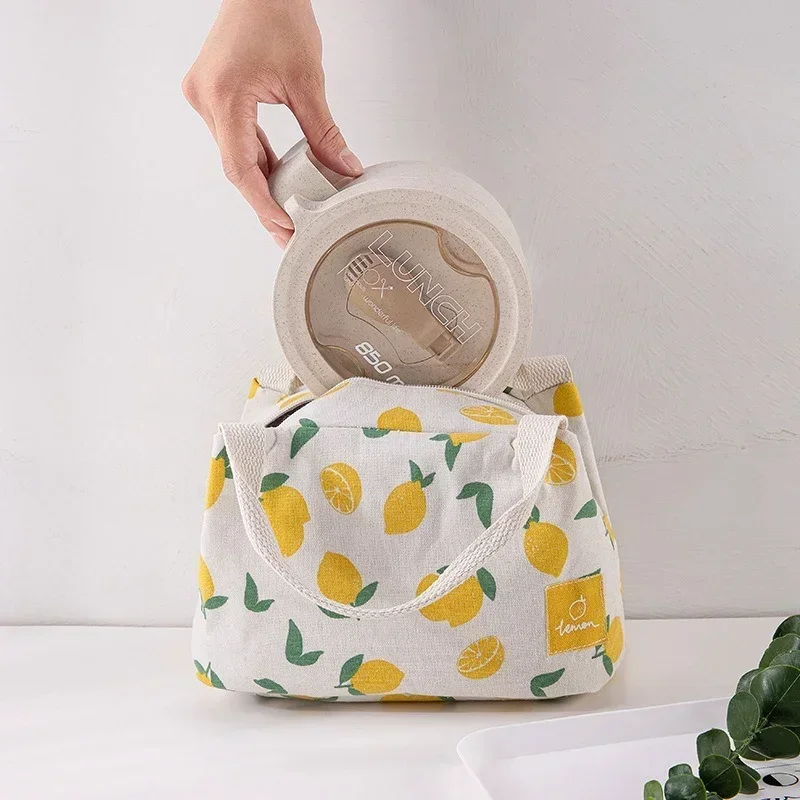 1-delige schattige fruitlunchtas voor vrouwen Draagbare geïsoleerde lunch thermische tas Bento-zakje Lunchcontainer Schoolvoedselzak