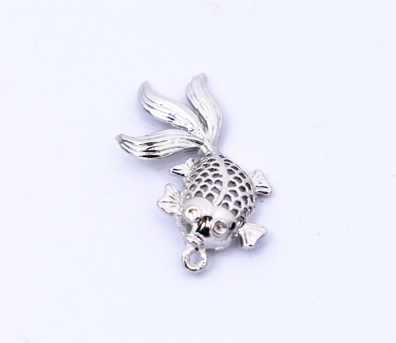 10 Stks/partij 33X18 Mm 4 Kleuren Plated Koper Materiaal Hollow Goldfish Bedels Hanger Diy Handgemaakte Sieraden Accessoires