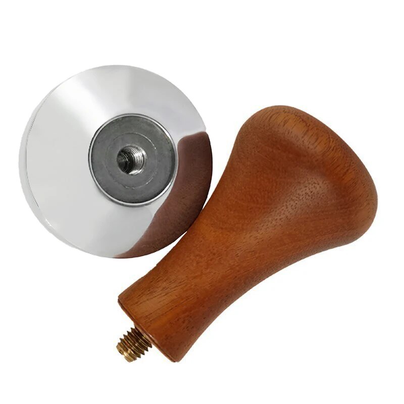 51mm 53mm 58mm espresso tamper koffie barista platte koffie tamper met houten handvat