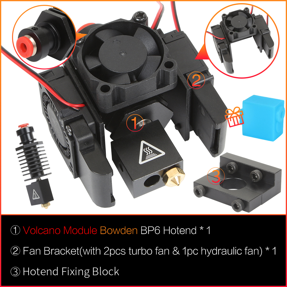 Kit de impresora 3D 3DSWAY E3D V6 Hotend, extrusora Bowden Direct, con control remoto de Metal, ventilador de refrigeración de volcán, accesorios PT100: 2,5 mm / Gris