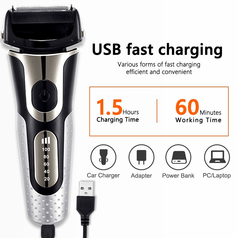 Reciprocating Electric Shaver for Men With Sideburns Knife USB Charging Beard Trimmer Shaving Men's Shaver Trimmer for Men