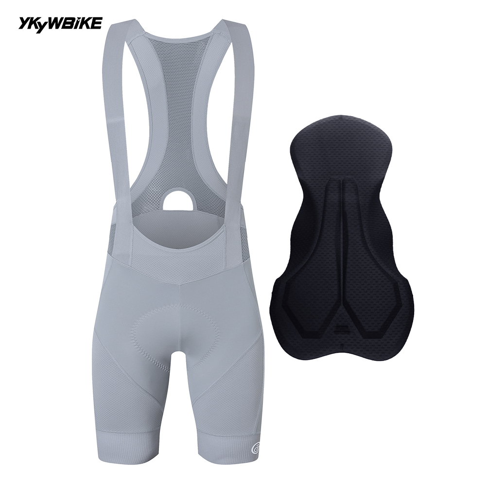 YKYWBIKE Men's Cycling Bib Shorts Road Bike Bibs Bicycle Tights Cycling MTB Bib Pants with 6 Hours Padded Belgium Padding: L / Brown