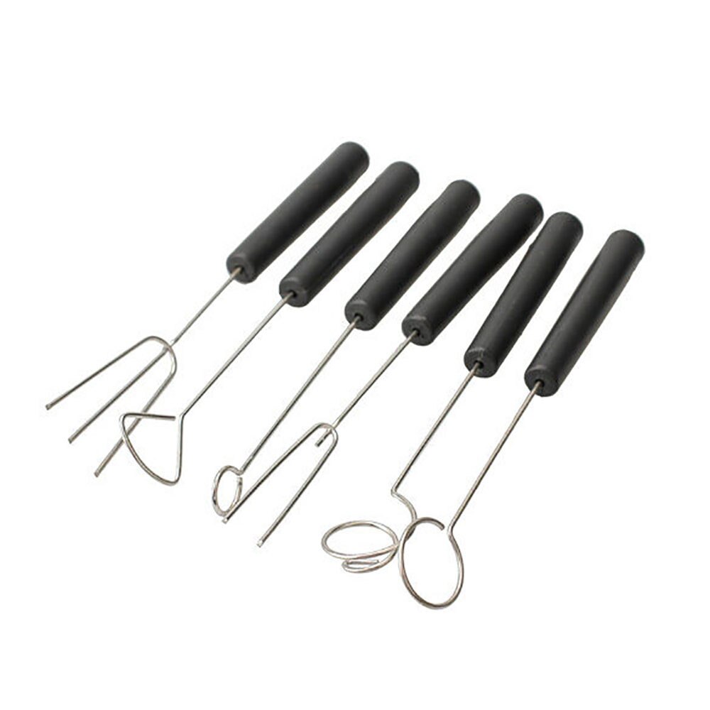 6Pcs/Set Chocolate Dipping Tool Stainless Steel Chocolate Fork DIY Candy Caker Fruit Fondue Decorating Tools