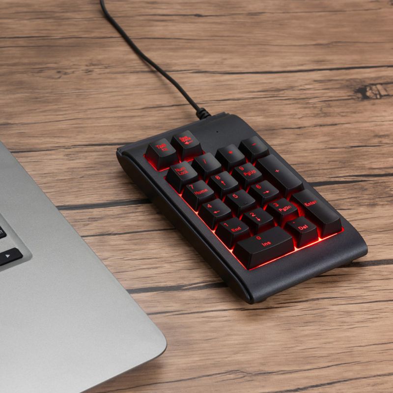 Three Colors RGB Backlit USB Wired Keyboard Waterproof Number Pad Numeric Keypad Mini Numpad Multi-functional Digital Keys HCCY
