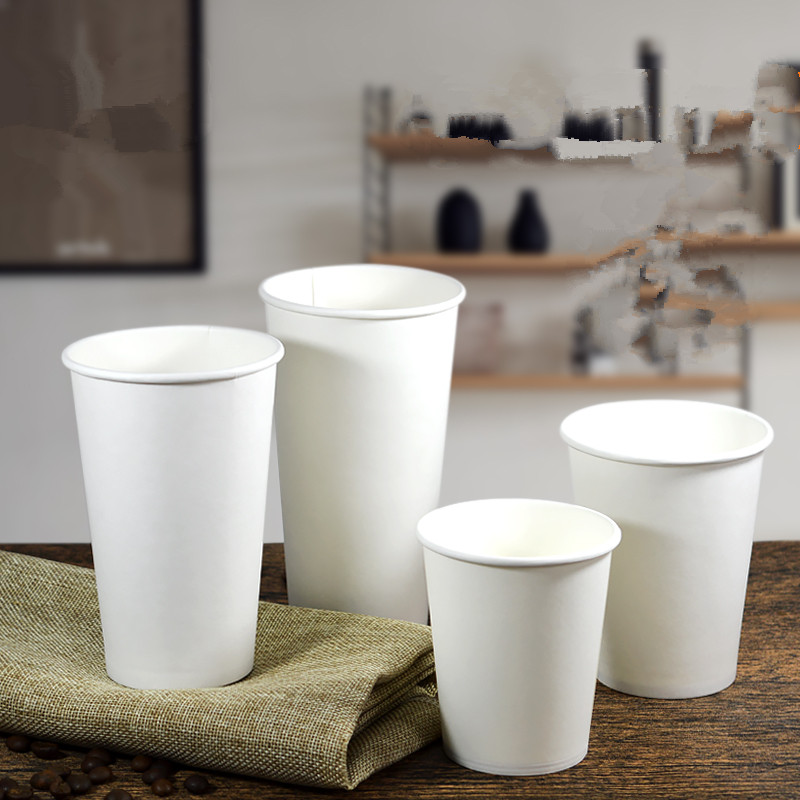 100pcs 7oz 200ml white thick paper cup party birthday BBQ favor disposable coffee cold and drink milk tea water package cup