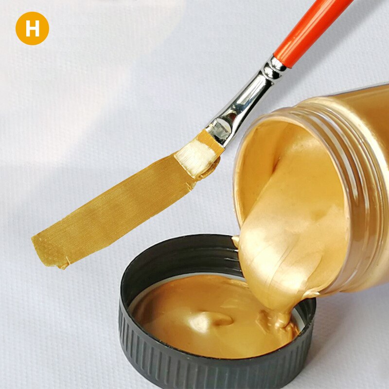 Peinture acrylique dorée, couleur métallique, imperméable, non délavée, 60/100Ml: H-100ML