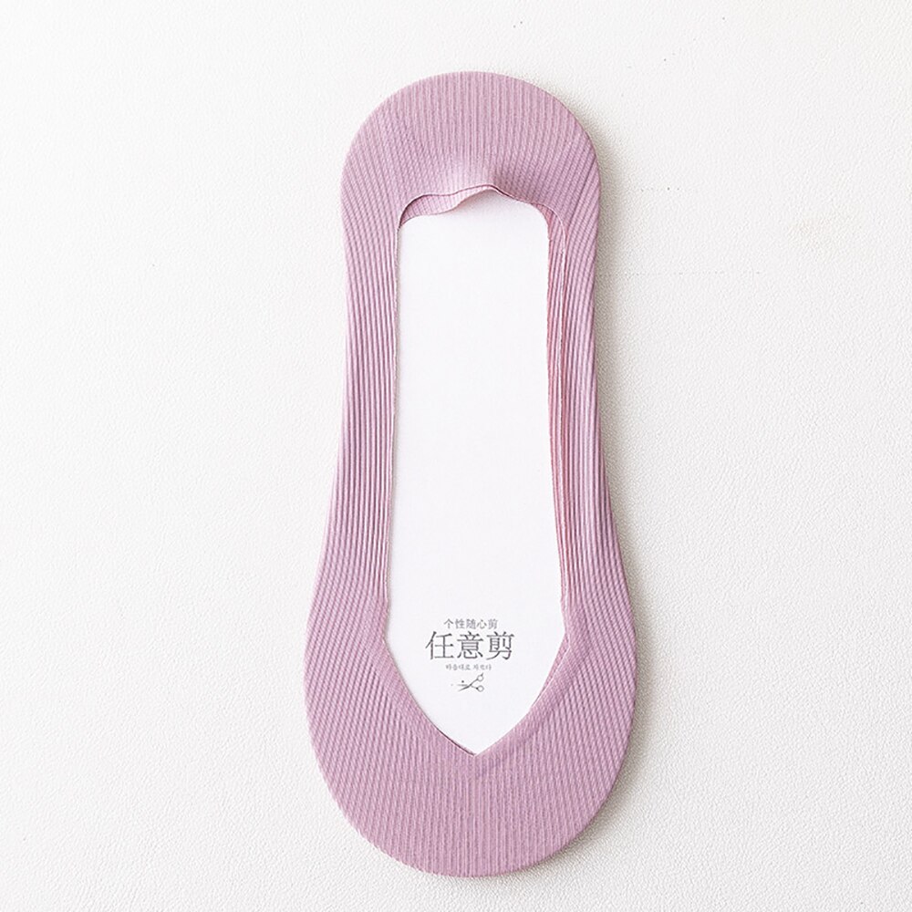 Calcetines finos de silicona para mujer, medias de seda antideslizantes sin costuras, invisibles, transpirables, 1 par: purple