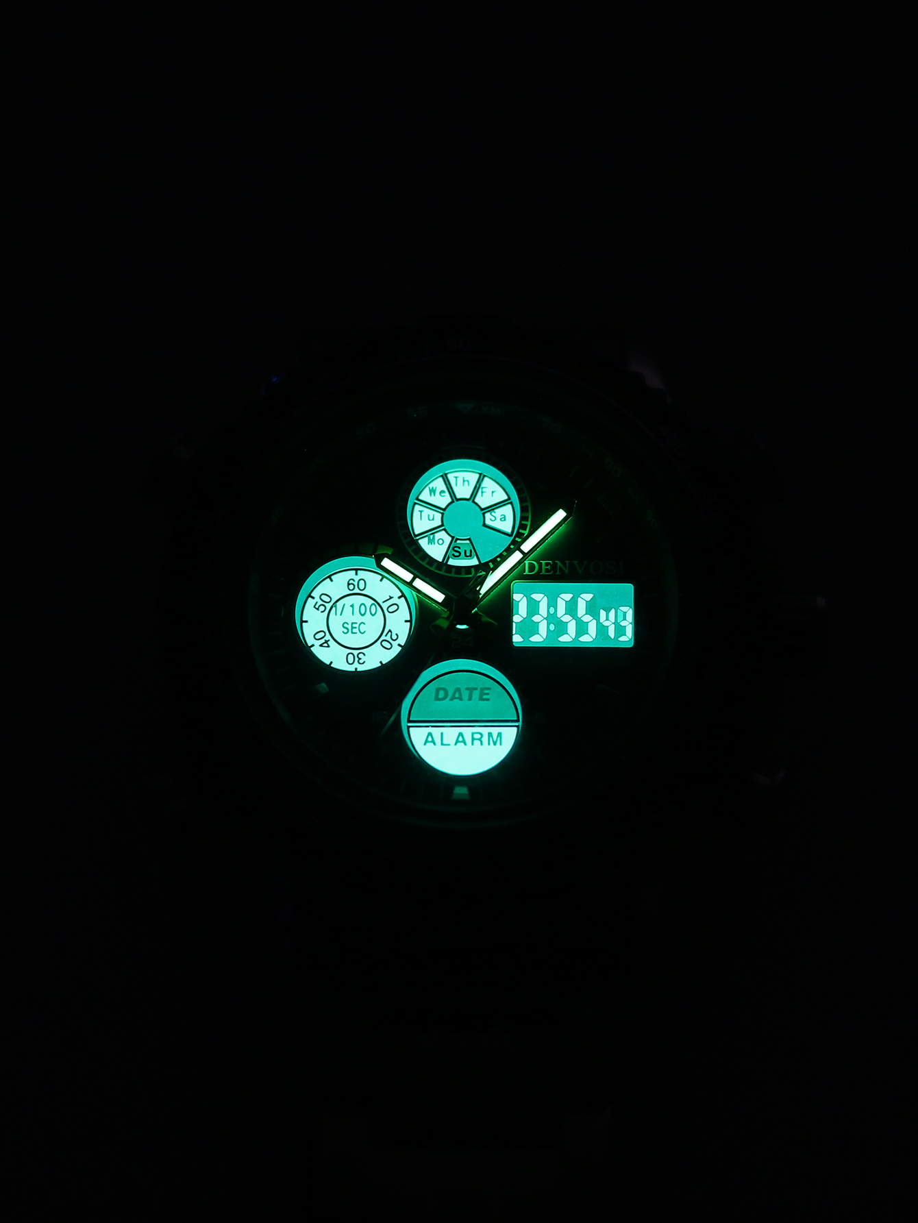 Reloj Athleisure para hombre, reloj electrónico de cuarzo luminoso resistente al agua, cronómetro con pantalla dual