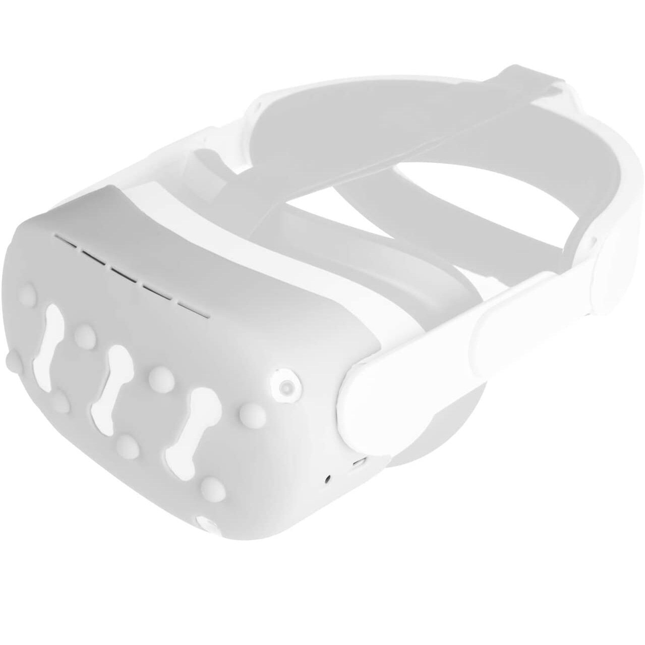 Ypay Siliconen Vr Shell Case Voor Oculus Quest 2 Virtual Reality Front Headset Gezicht Schokbestendig Krasbestendig bescherming Cover: WHITE
