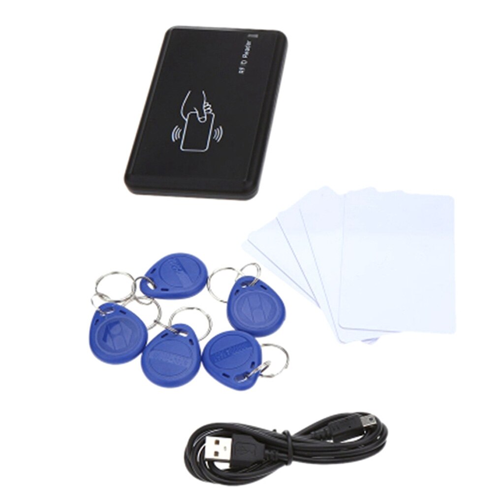 125KHZ EM ID RFID Proximity USB ID Card Reader +5pcs Fobs+5 ID Cards