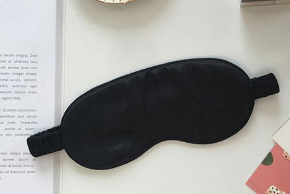 100% handmade silkworm silk eye mask sleep eys shade with silk storage bag: Black / M 56-58cm