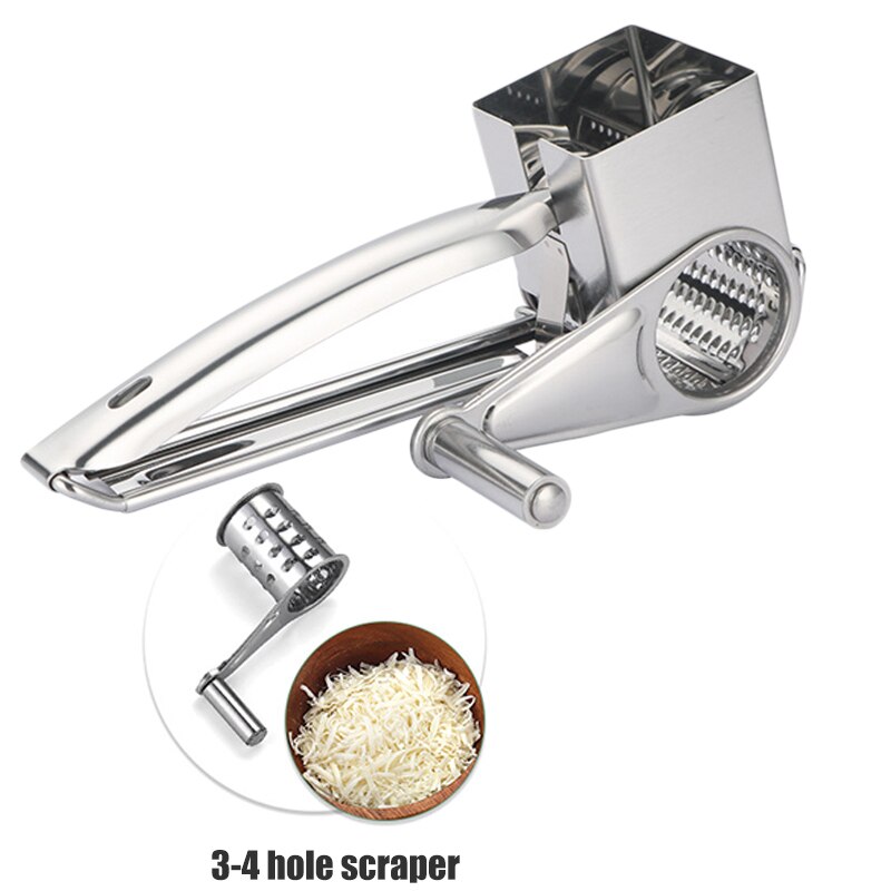 Rallador de queso de acero inoxidable, manivela manual, cuchillas giratorias, picador de verduras, cocina,: style 2