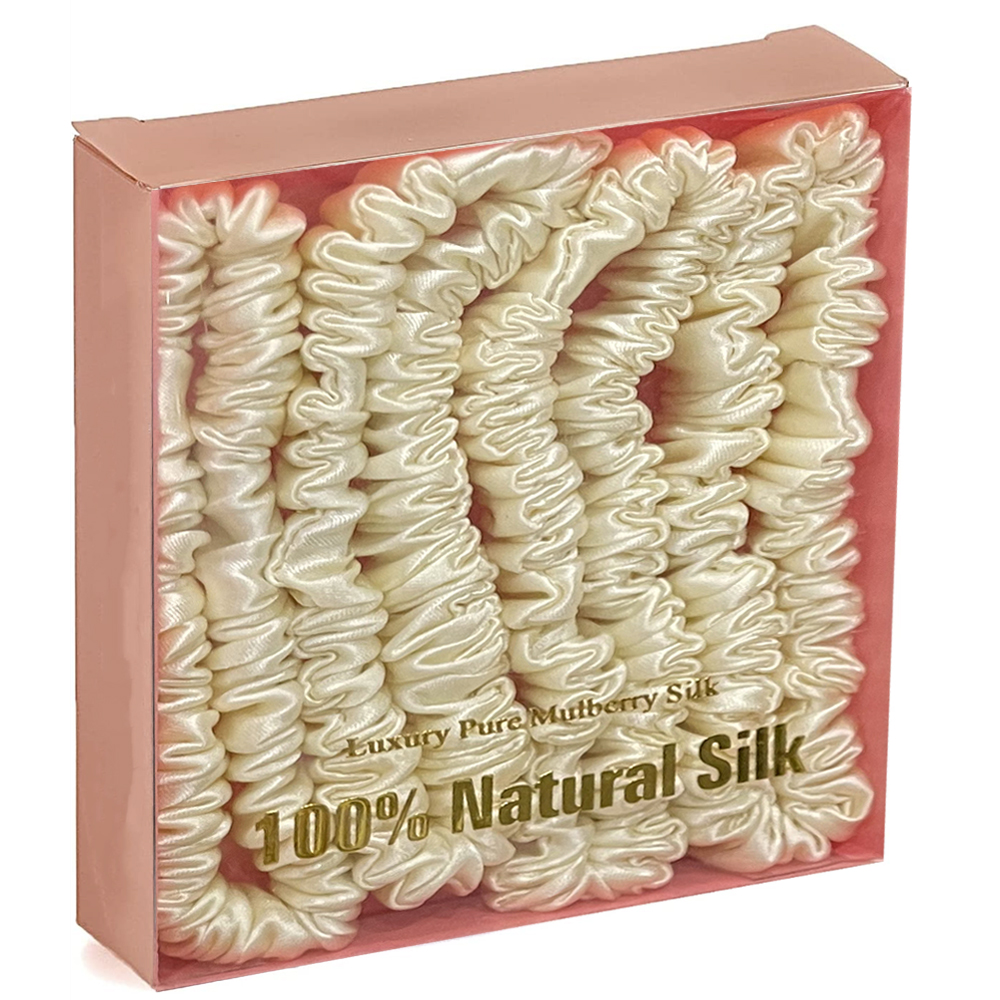 3/4Pcs Box Moerbei Zijde Haar Chouchou Handgemaakte Haarbanden Vrouwen Meisje Haaraccessoires Pure Kleur Natuurlijke hairties