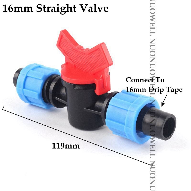 2 stücke 16mm Tropf Irrigaton Schlauch Anschlüsse Tropf Schlauch Armaturen Schloss Mutter Rohr Gelenke Micro Bewässerung System Garten Wasser stecker: 16mm Equal Valve