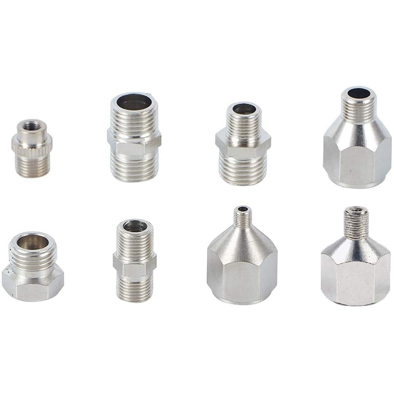 8 Stuks Airbrush Flexibele Adapter Fitting Connector Set Voor Compressor En Airbrush Slang: Default Title