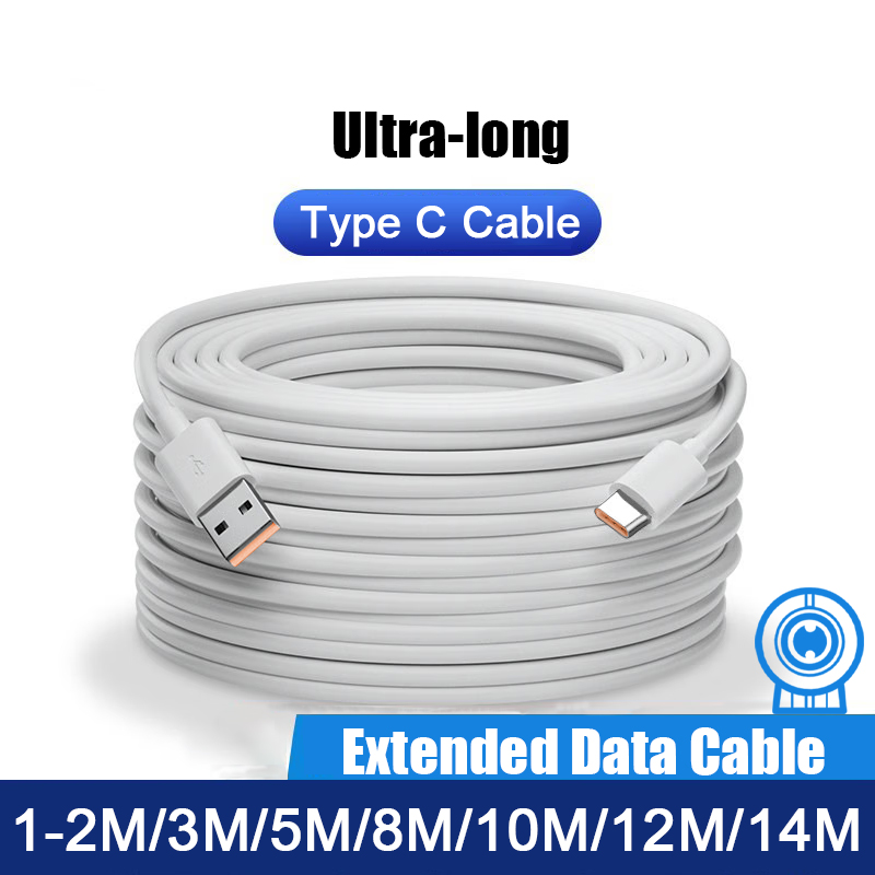 Ultra Lange USB Zu Typ C Kabel Für Xiaomi Redmi Huawei Handys Ladekabel Ausrügestochen VR Kamera 2M 3M 5M 8M 10M 12M 14M