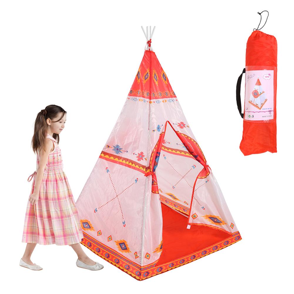Spelen Tent voor Kinderen Teepee Indian Speelhuis voor Kinderen Meisje Katoenen Tipi Tent Indoor Outdoor voor Meisjes Roze prinses Tent