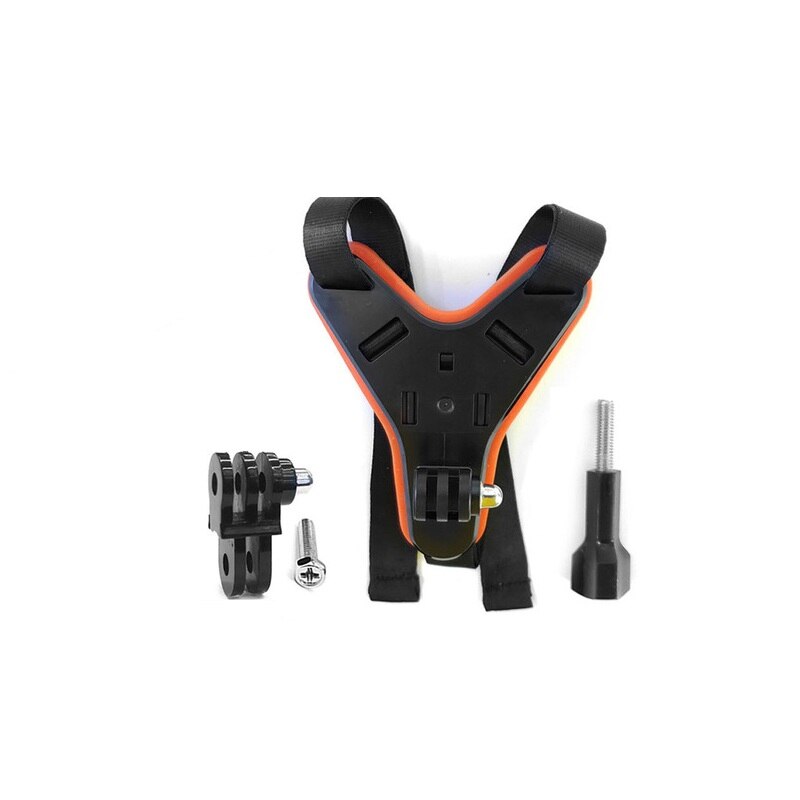 Accesorios para Gopro Hero 87 6 5, adaptador de soporte de montaje fijo en la barbilla delantera del casco de motocicleta para Xiaomi Yi 4K EKEN H9 SJCAM Sj4000: orange stents