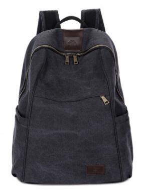 Chuwanglin women canvas backpack casual school bags for teenage girls mochila feminina laptop bags travel bag A2134: Black