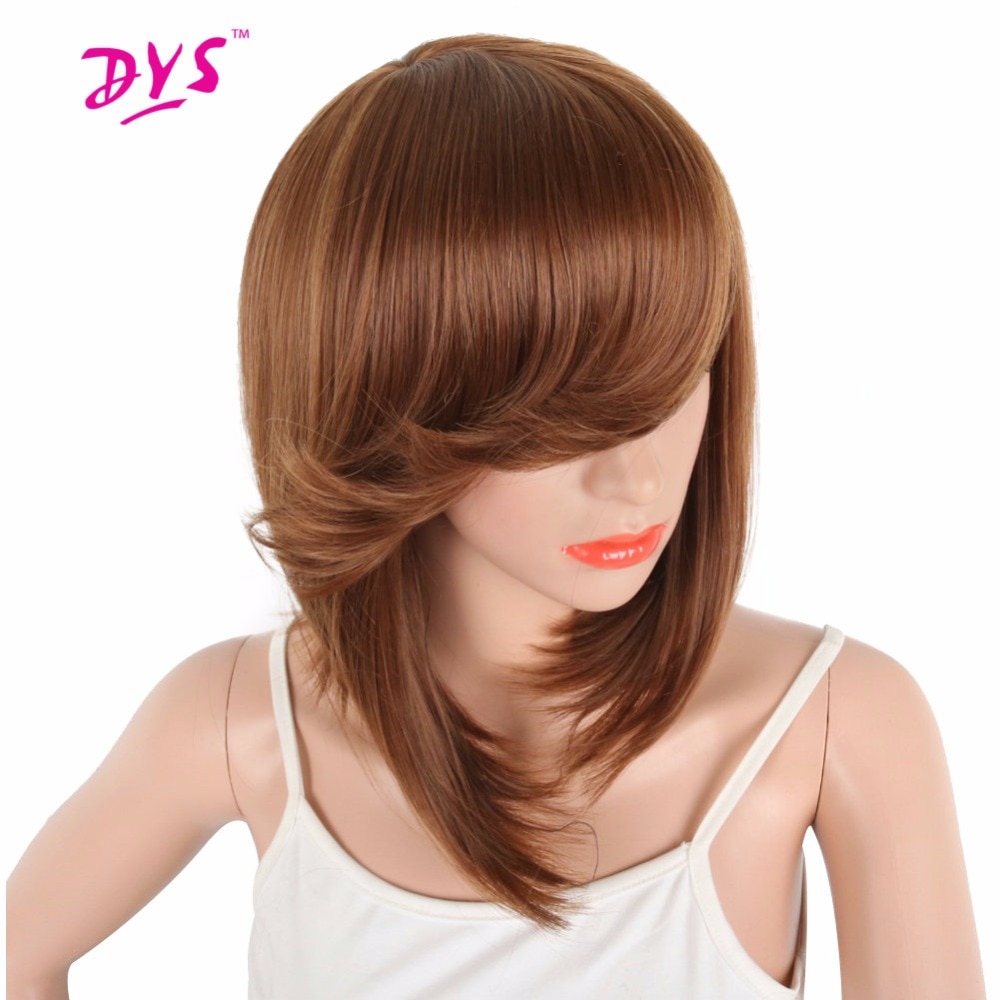 Deyngs Short Pixie Cut Bob Synthetic Wigs for Black Women Natural Black Costume African American Wigs with Bangs Full Wigs