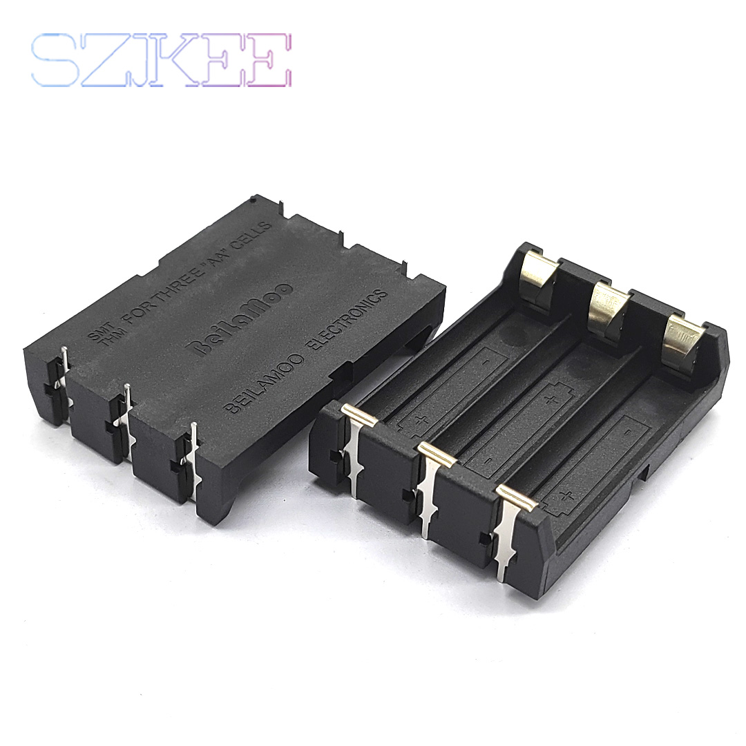 AA Battery Holder SMT With Pin AA Battery Box 14500 Battery Case With Pins SMD 1/2/3 Slot AA standard container: green