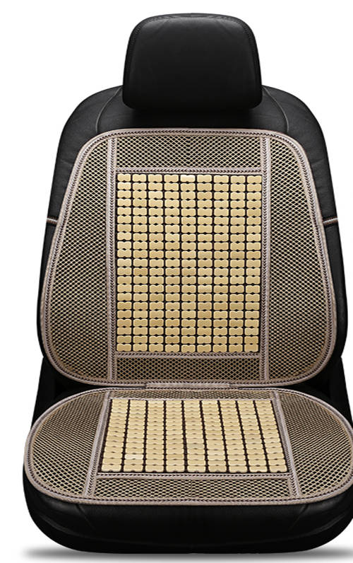 Asiento de coche para las cuatro estaciones con una sola pieza de almohadilla fresca, cojín de asiento de bambú transpirable de verano, Ventilación de Estera de bambú: Beige A