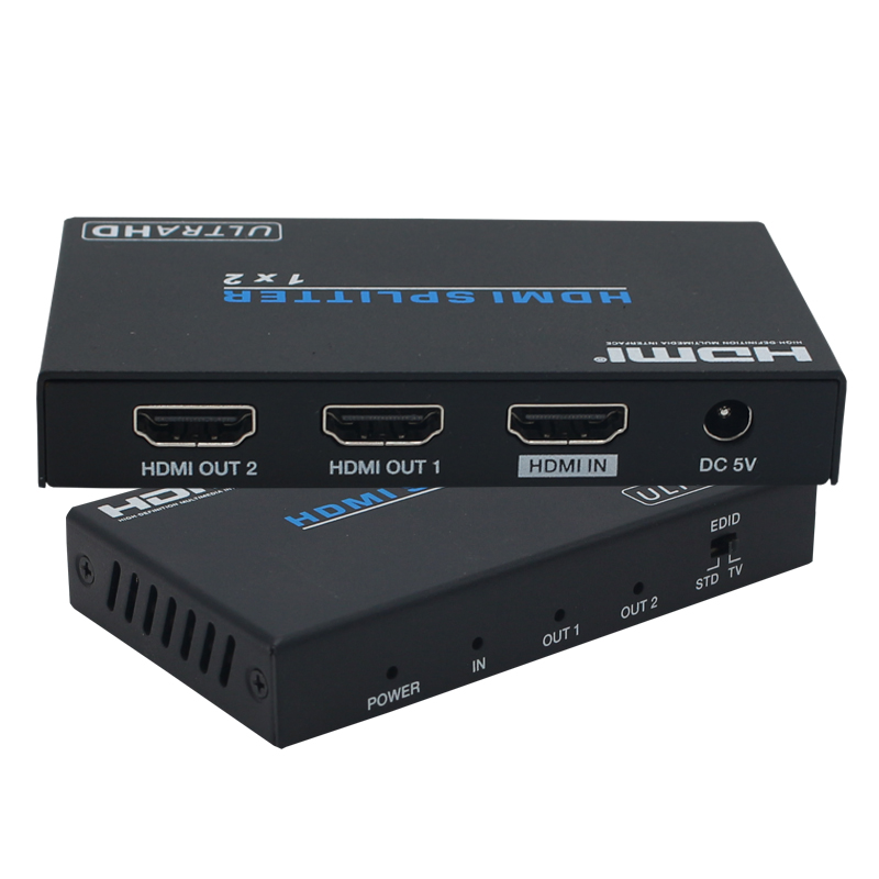 HD Splitter 4K/60Hz 1080P Switcher Box 18Gbps 1 In 2 Out Video Support LPCM7.1CH TrueHD DTS-HD Master Audio for TV Monitor