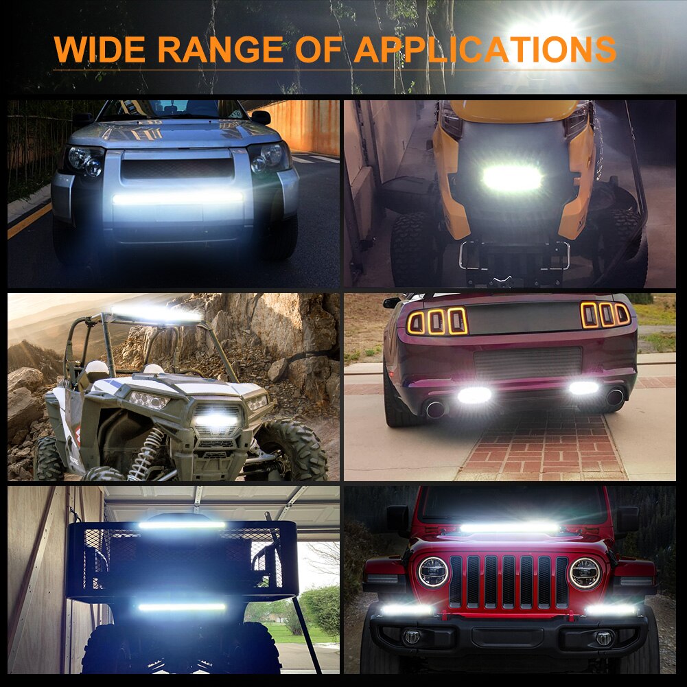 NAO 7&quot; 13&quot; 20&quot; inch 120W 180W Ultra Slim Barra LED Bar Light 12V 24V Flood Single Row Work Lamp For Jeep Truck SUV 4X4 Offroad