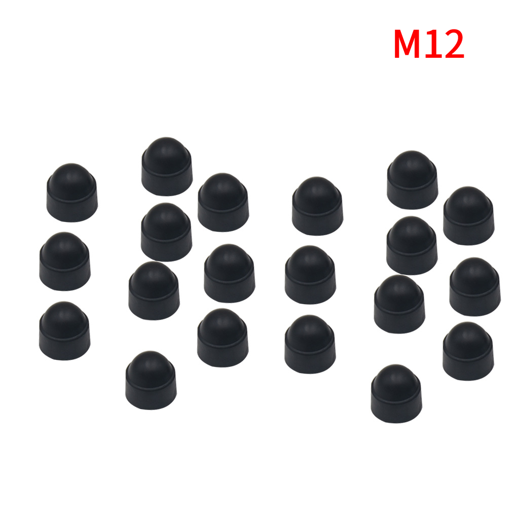20PCS M6 M8 M10 M12 Bolt Nut Dome Plastic Protection Caps Cover Exposed Hexagon Hex Screws Practical Tools Black: 20PCS M12