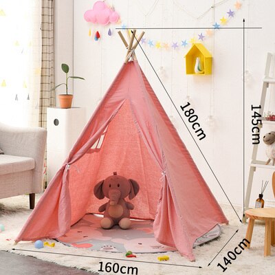 Play Tent Wigwam Child Toy Teepee Room Decoration Portable 1.8M Children's Tents Tipi Play House Kids Cotton Canvas Indian: 4