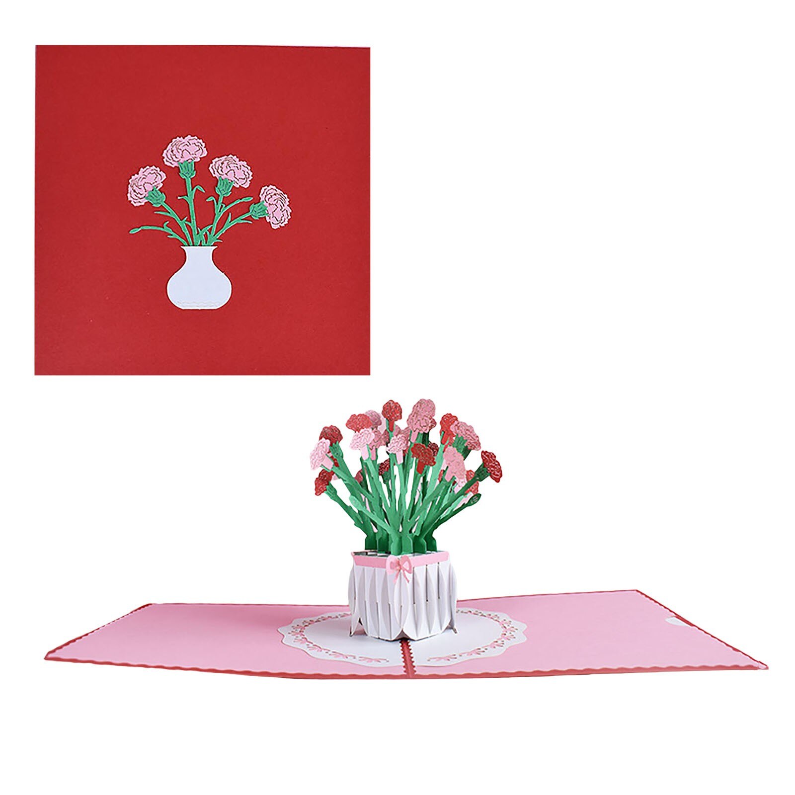 3d Pop-up Cards Flowers Birthday Card Anniversary Postcard Rose Tree Wedding Invitations Greeting Cards Mother's Day: E