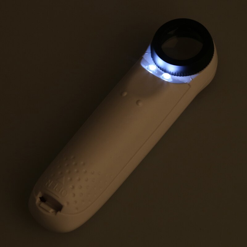 40X Handheld 2 LED Light Magnifier Reading Magnifying Glass Lens Jewelry Loupe
