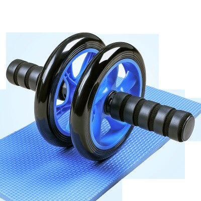Ab rulle sæt kit stærkt bærende push-up bar hoppe reb knæpude hjemme fitness gym abdominal kerne muskel træner: Blå