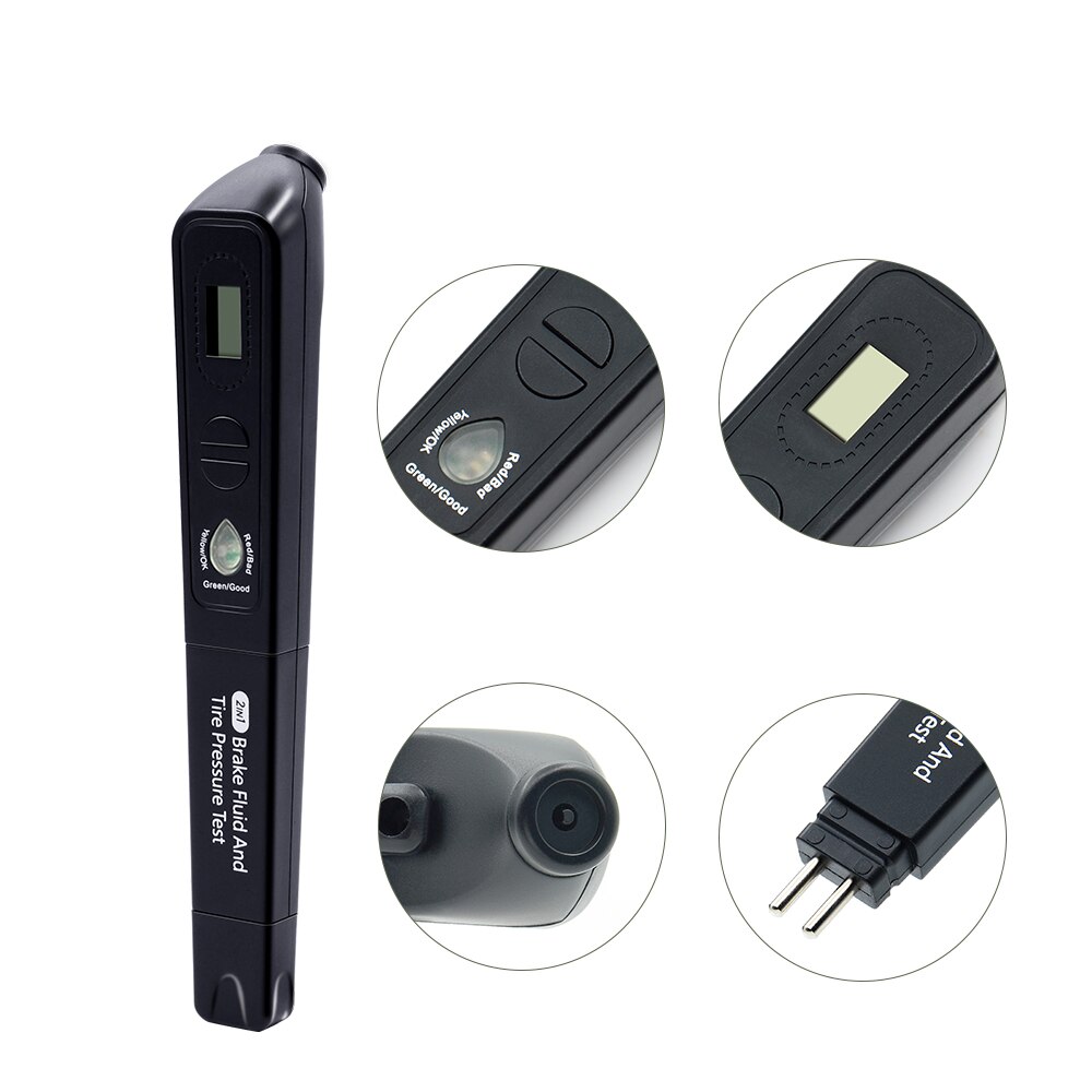 Auto Liquid testing Brake Fluid Tester TPMS 2 IN1 pen 5 LED indicator display mini electronic pen brake fluid tester