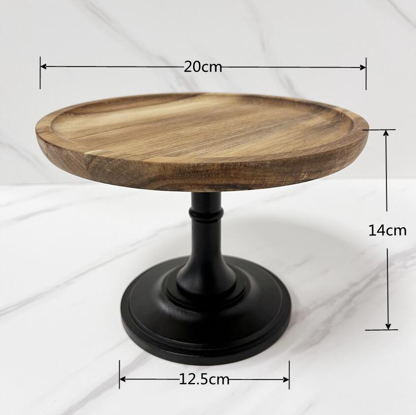 6.5/8.5/10/11 inch solid wood plate fruit plates For home kitchen supplies dessert cake stand Plates for food storage tray: M 20X20X14CM