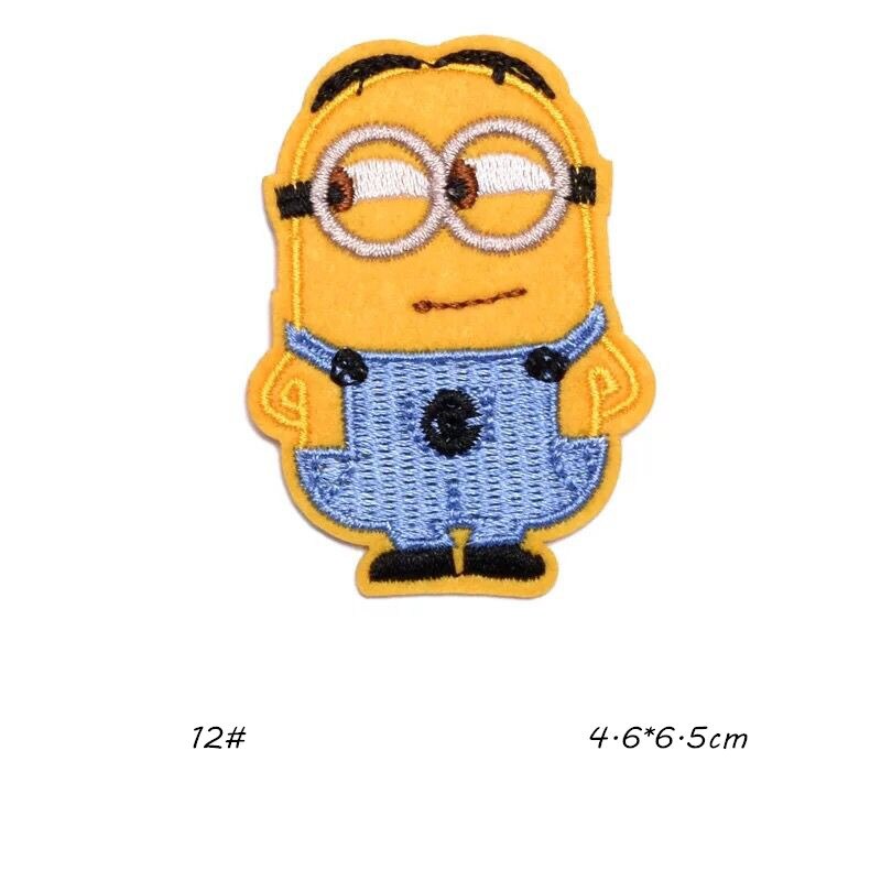 Stripfiguur Doek Steken Borduren Kledingstuk Vullen Gat Strijken Rug Steken Diy Ijzer Op Patches Minion Geel Jongen: JB012-12