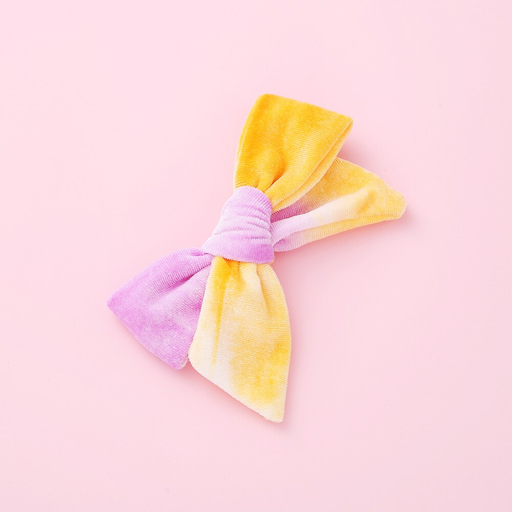 Velvet Tie Dye Headband For Children Hair Clips Kids Elastic Hair bands Hairpins For Girls Barrattes Baby Girl Hair Accessories: NSFB-9740-C3A6HAN