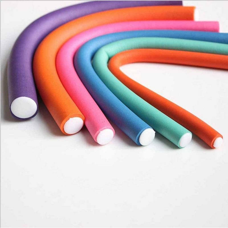 10 stk skum gør-det-selv styling hårruller fleksibel curler bendy twist curls tool modeler spiral roller curlers 24cm