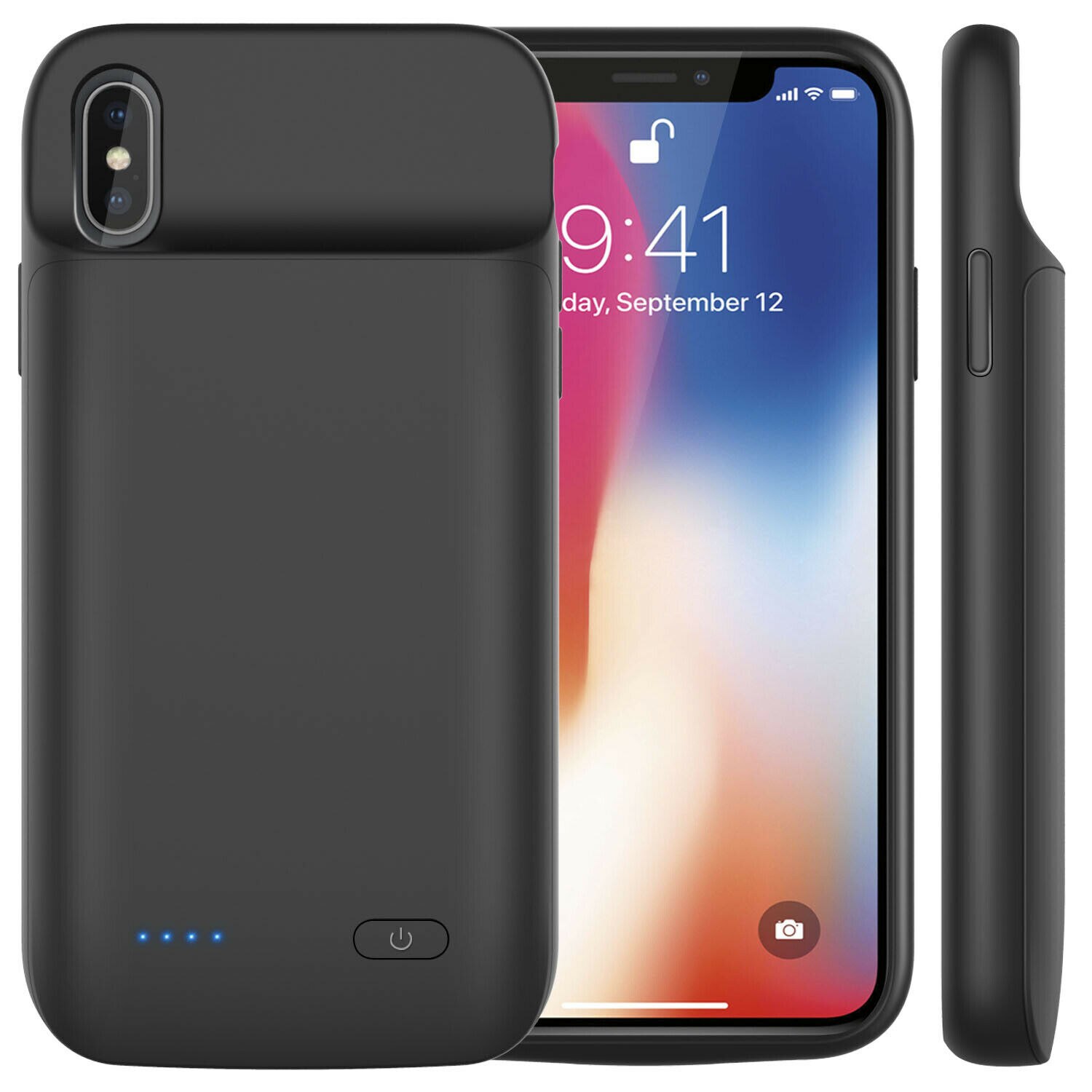 Para o iphone x/xr/xs max estendido caso carregador de bateria power bank carregamento pacote magnético fone de ouvido suporte carregamento rápido: For iPhone X XS