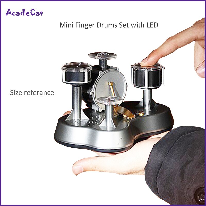 Mini Vinger Touch Drum Set LED Licht Spel Drums Percussie Educatief Muziekinstrumenten voor Kinderen Kerstcadeaus