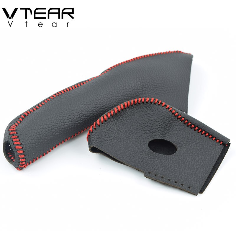 Vtear til suzuki ignis gearskifte kraver cover læder hoved knop greb covers håndbremse kuffert tilbehør bil-styling dekoration