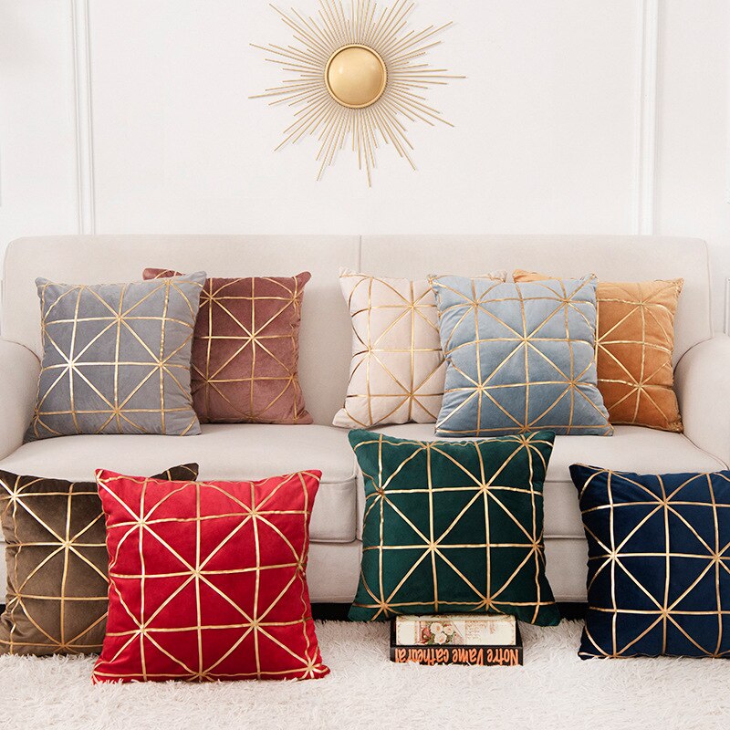 Housse de Coussin en velours 45x45cm Taie D'oreiller Classique Coussins Couvre Fournitures de Maison Taille Housse de Coussin Décontracté Taie D'oreiller
