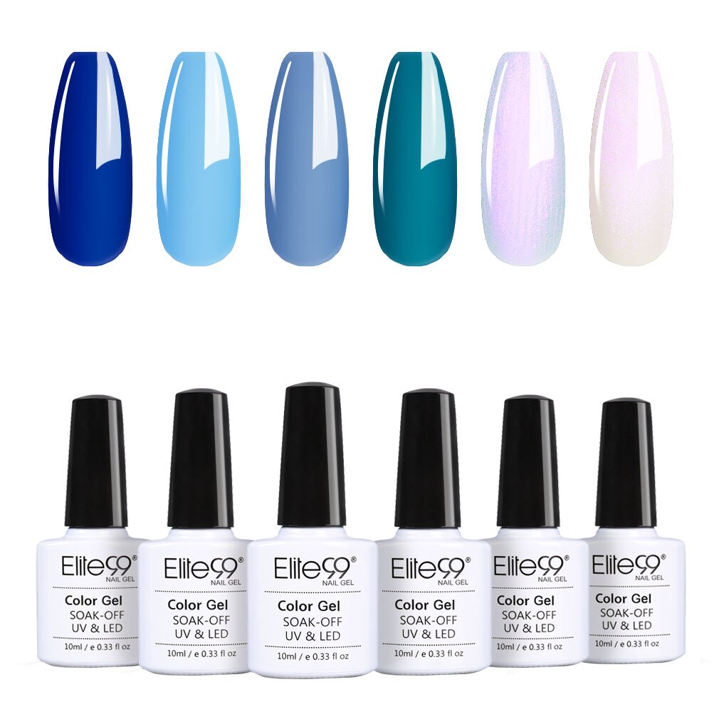 Elite99 6Pcs/Set 10ML Lavender Gel Nail Polish Kit Soak Off UV LED Luminous Rose Gold Semi-permanent Enamel Nail Manicure Set: SET009