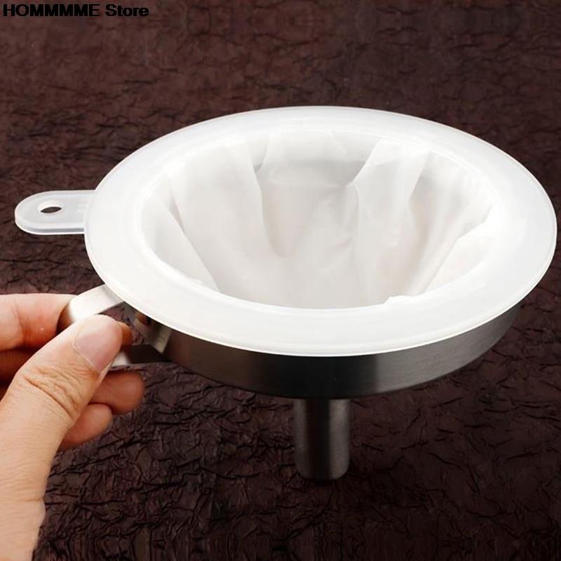 1PC 100 200 filtro in Nylon a rete imbuto in acciaio inossidabile e latte di frutta olio di medicina tradizionale cinese vino bianco acqua bollente