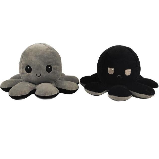 Flip two-sided Octopus Plush Stuffed Doll Toy Different Sides To Show Different Moods Soft Simulation Octopus Plush Toy For Kids: 04