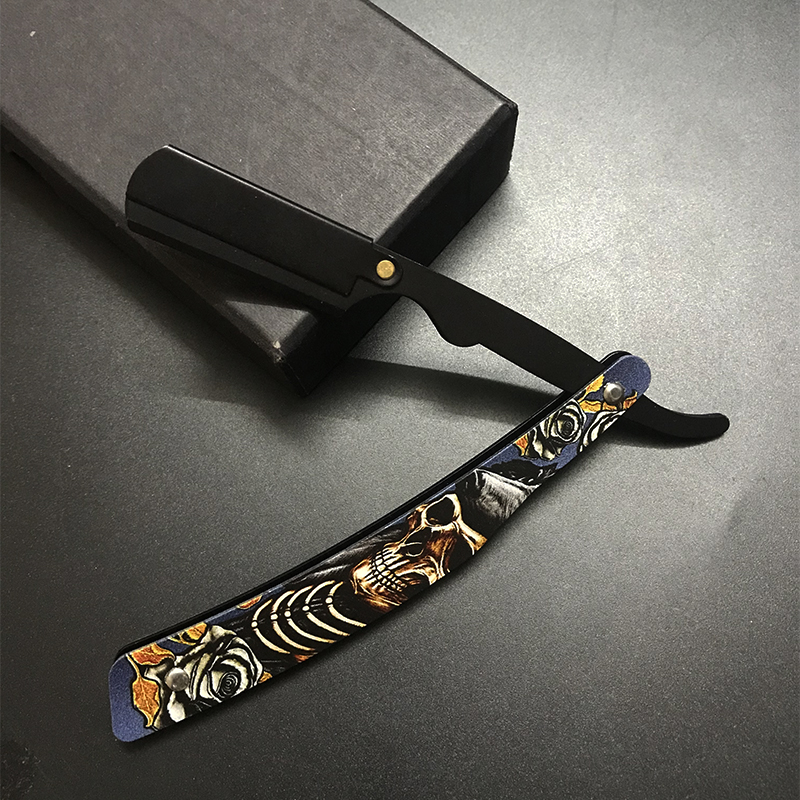 Barbershop Men's Shaver Straight Edge Barber Razor Knives Manual Beard Shaving And Care Replaceable Blades Shavette For Men: Yellow