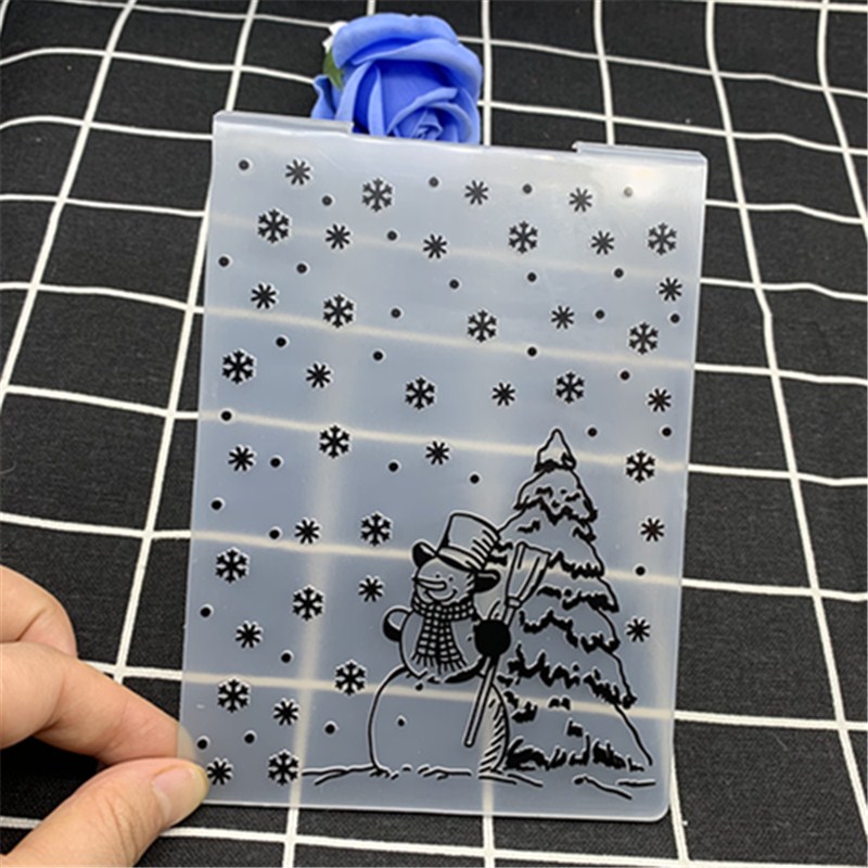 Christmas Embossing Folder DIY Card Papercraft Scrapbooking Decor Template Diary