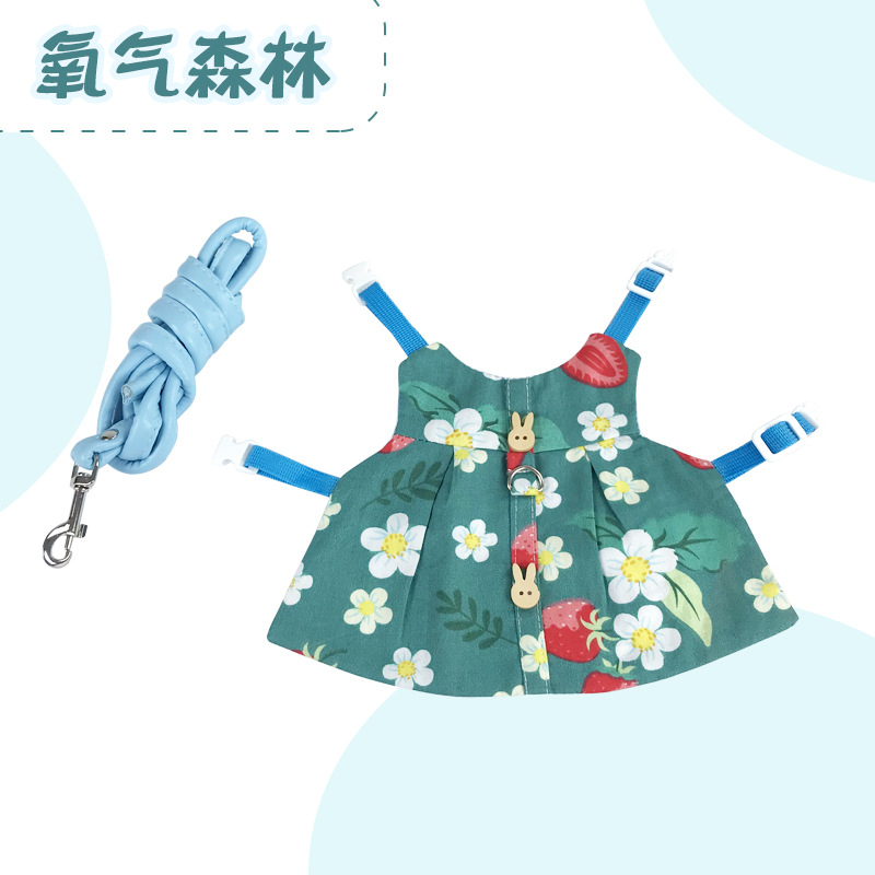 Vêtements pour petits animaux de compagnie, corde de Traction, lapin nains, cochon d&#39;inde, bijoux spéciaux, pour jeunes lapins: green / L