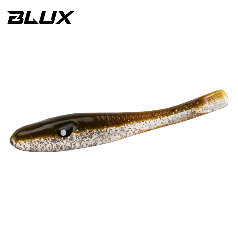 Blux skøre ål 80mm 8 stk / taske blød fiskeri lokke havabbor kunstig lokkemad silikone orm shad nødfisk saltvand bas fiskeri: Farve d