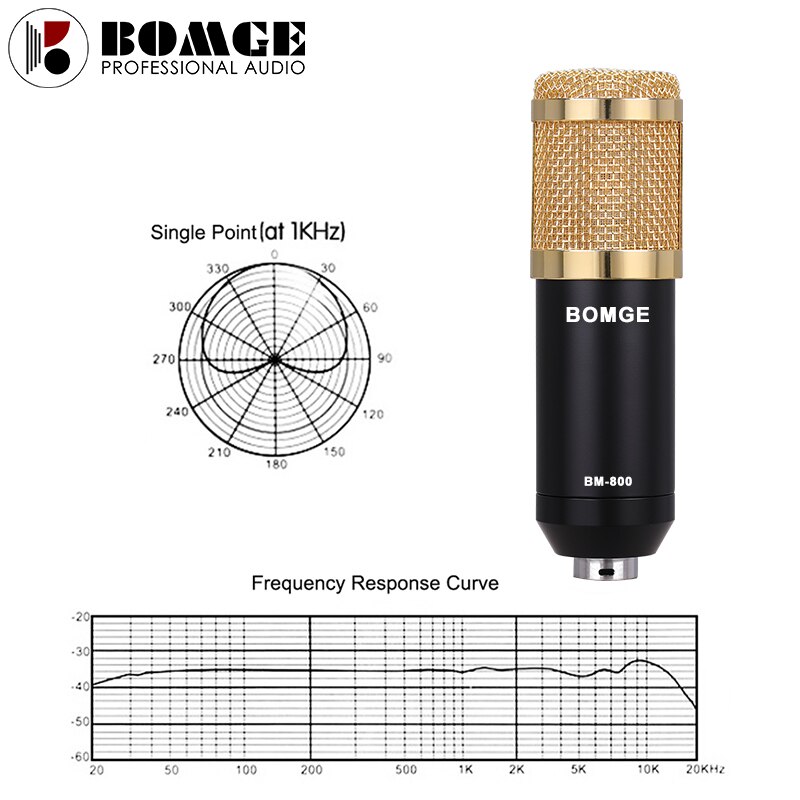 bm 800 condenser microphone mic studio microphone for gaming pc computer karaoke kit bm-800 bm800 V8 sound card